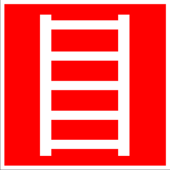 F03 пожарная лестница (пластик, 200х200 мм) - Знаки безопасности - Знаки пожарной безопасности - Магазин Охраны Труда fullBUILD